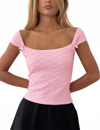Motel Rocks Kalisa Bow Top In Pink