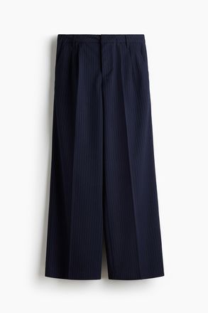 H&M Elegante Hose mit weitem Bein - Dunkelblau/Nadelstreifen