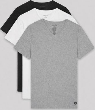 Lyle & Scott Lyle And Scott Mens 3-Pack Lounge V-Neck T-Shirts - Grey - Size: 38