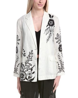 Johnny Was Ezra Linen Blazer