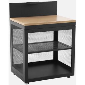 Sweeek Cucina esterna acciaio e decorazione legno 1 ripiano, 80cm