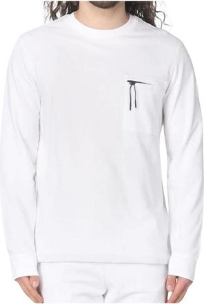 Woolrich Truien & Vesten, Heren, Wit, XL, Katoen, Sweatshirt met ronde hals