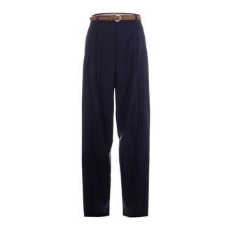 Max Mara Wide Trousers, female, Blue, Size: S Bacio Wide Trousers