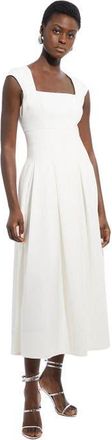 Karen Millen Square Neck Midi Dress in Ivory at Nordstrom, Size 10