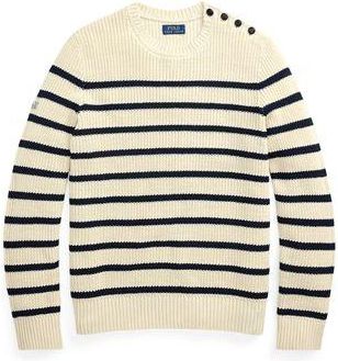 Ralph Lauren STRIPED COTTON-LINEN SWEATER