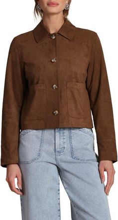 Bagatelle Faux Suede Jacket in Deep Toffee at Nordstrom, Size X-Large