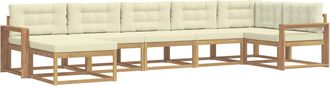 vidaXL Conjunto De Sof&aacute;s De Exterior 7 Uds. Blanco Y Crema Vidaxl