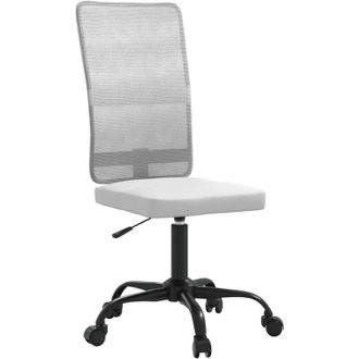 vidaXL Office Chair Height Adjustable White Mesh Fabric vidaXL
