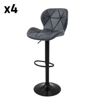 ML Design Lote de 4 taburetes de bar, gris