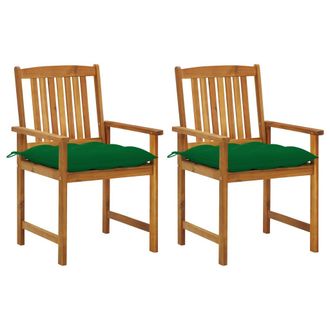 vidaXL Sillas De Jard&iacute;n Con Cojines 2 Unidades Madera Maciza De Acacia Vidaxl