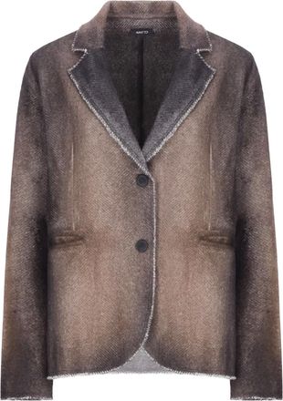 Avant Toi Blazer met gerafelde afwerking - Bruin