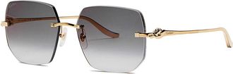 Cartier Cartier Rimless Hexagon-frame Sunglasses - Gold - One Size