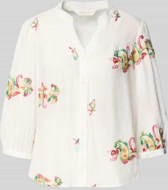 Apricot Regular Fit Bluse aus Viskose-Mix mit Stitchings in Ecru, Gr&ouml;&szlig;e XXL