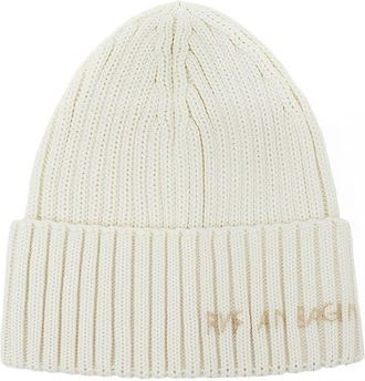 Ruslan Baginskiy Monogram Embroidered Rib Wool Blend Beanie in Cream at Nordstrom
