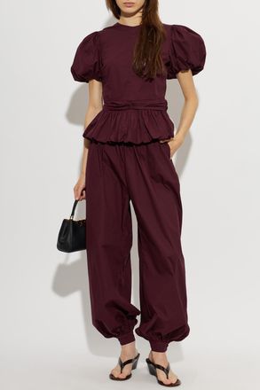 Rotate Draped Top, Womens, Burgundy