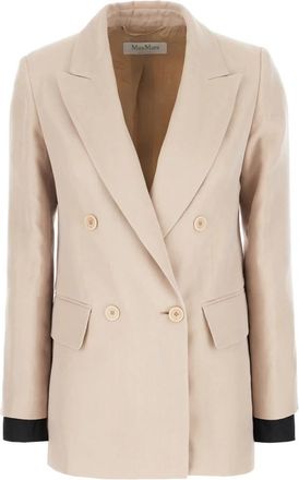 Max Mara Mxsfeltro Blazer - Dames - Blazers - Beige - 2XS - Leer - Jassen