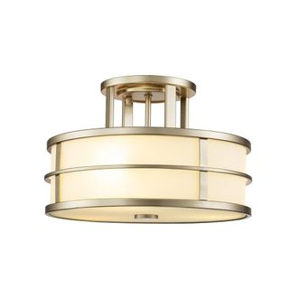 Netlighting Fusion 3 Light Cylindrical Ceiling Light Painted Natural Brass in Gold
