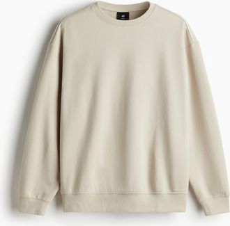 H&M Sweatshirt in Loose Fit - Hellbeige