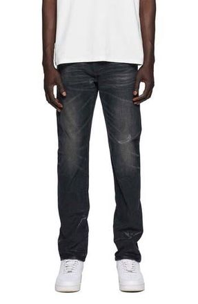 Purple Double Dip Coated Slim Straight Leg Jeans in Black at Nordstrom Rack, Size 31