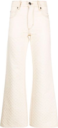 Charles Jeffrey Loverboy Golden jacquard wide-leg jeans - women - Cotton - S - Neutrals