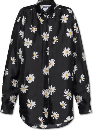 Moschino Zijden overhemd - Dames - Overhemden - Zwart - M - Overhemden