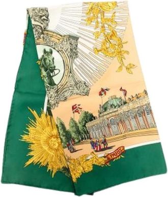 Herm&egrave;s Pre-owned Sanssoucy Zijden Sjaal - Dames - Vintage Accessoires - Veelkleurig - ONE Size - Vintage