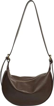 Generic Compatible For Retro Womens Shoulder Bag Dumpling Shaped Crossbody Commuter Zipper Single Strap Polyester Lining(G)