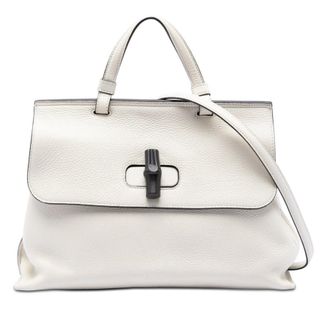 Gucci Pre-owned Gucci Medium Calfskin Bamboo Daily Satchel Ladies B7ZTMDQ98XEETAC7