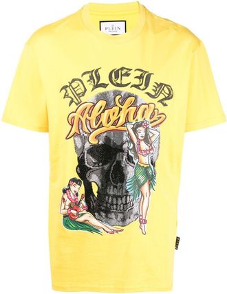 Philipp Plein Hawaii short-sleeve T-shirt - men - Polyester - XXXXL - Yellow