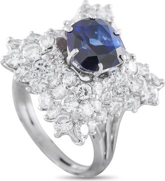 Luxury Bazaar Platinum 2.10ct Diamond and Sapphire Ring MF15-050726