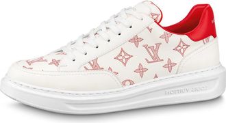 Louis Vuitton Beverly Hills Sneakers White Red Monogram 1ABMCP