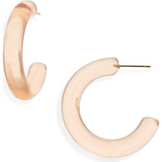 Nordstrom Chunky Resin Hoop Earrings in Blush at Nordstrom Rack