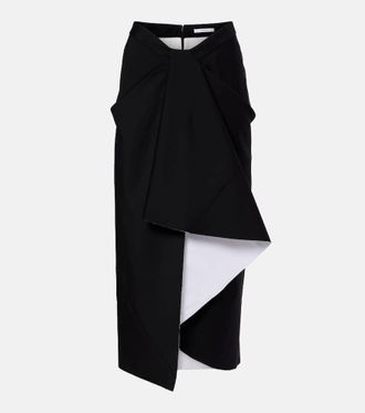 Givenchy Draped wool and mohair midi skirt