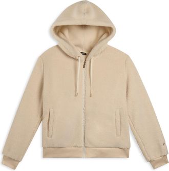 Freddy Giacca da donna in pile sherpa con cappuccio e zip