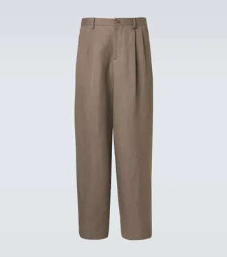 Giorgio Armani Archivio linen-blend straight pants