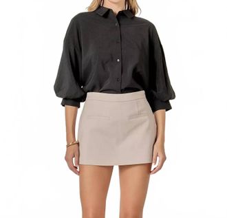 English Factory Balloon Sleeve Shirt In Black