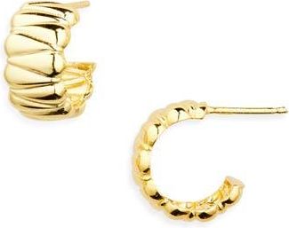Argento Vivo Quilted Hoop Earrings in Gold at Nordstrom Rack