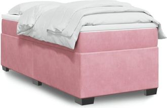 vidaXL Vidaxl - Cama Box Spring Con Colch&oacute;n Terciopelo Rosa 100x200 Cm