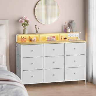 Songmics C&oacute;moda de 33,5 x 114 x 84 cm de color blanco nube