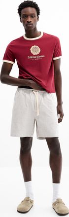 Djab Mens Striped textured twill short