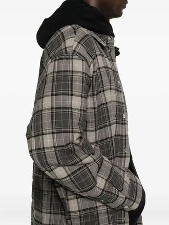 Off-white Spray Arr Check Flan Padd Ove Dunkelgrau