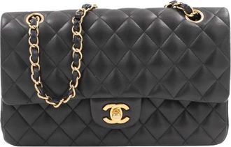 Chanel Black Lambskin Medium Classic Double Flap Bag