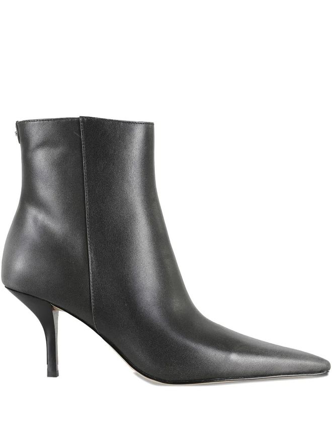 pointed-toe leather boots - Black