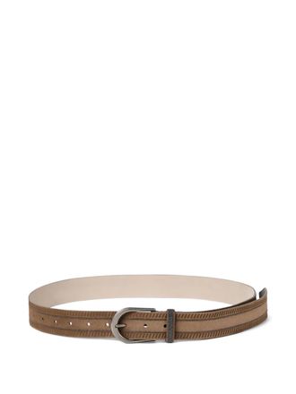 Brunello Cucinelli suede embellished belt - women - Suede - L - Brown