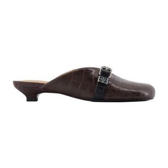Ganni Croco Sandalen - Bruin Synthetisch Leer - Dames - Muiltjes - Bruin - 36 EU - Leer - Schoenen