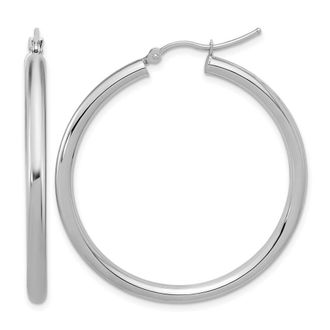 Diamond2Deal 14k Gold Polished 3mm Polished Hoop Earrings