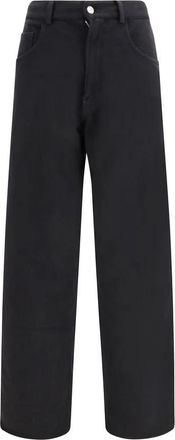 Maison Margiela Cotton Track Pants - Dames - Wijde Broeken - Zwart - M - Katoen - Broeken