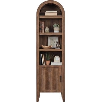 Best Choice Products 72 Tall Narrow Storage Cabinet w/ Adjustable Shelves, 4-Tier Modern Arched Bookcase