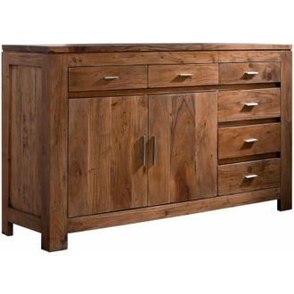 Massivmoebel24 credenza in legno di Acacia 150x45x90 miele dorato laccato SHAMAN 40