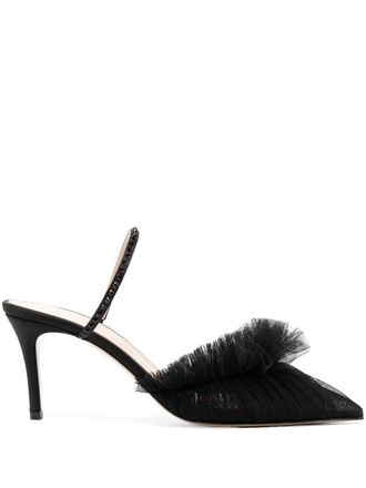 Andrea Wazen 75mm Franca Glitz pumps - Black